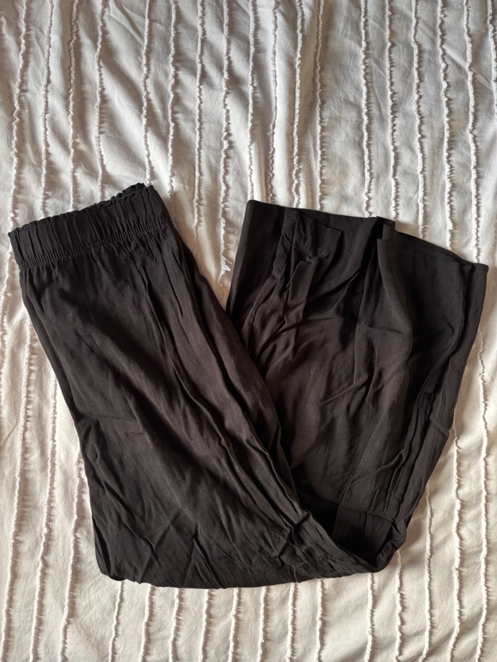 H&M Black Wide Leg Smocked Waist Pants